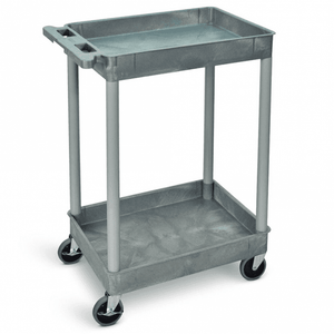 2 Shelf Plastic Tray Trolley, 150kg Load Capacity