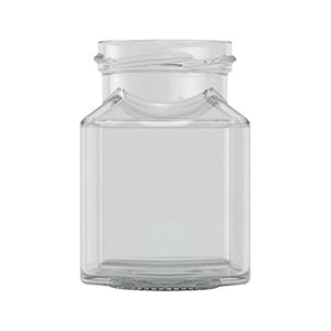 200ml Clear Square Jam Jar – Glass Food Jar