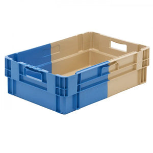 34 litre bi-colour food approved HDPE stack and nest container