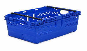 Supermarket Bale Arm Stacking Crate 35 Litre Plastic Pink Pack of 5