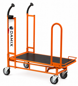 Carry 90 transport trolley with plywood platform and travelator-compatible wheels