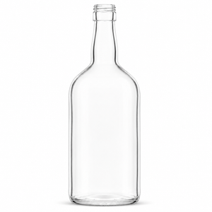 Clear 150cl flint glass bottle with screw cap finish and cylindrical design