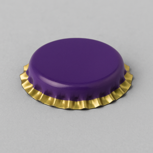 Purple 26mm metal crown corks for sealing standard glass beer bottles