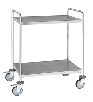 Fully Welded Stainless Steel Trolley – 2 Levels – C3 – 650 × 440 × 1010 mm