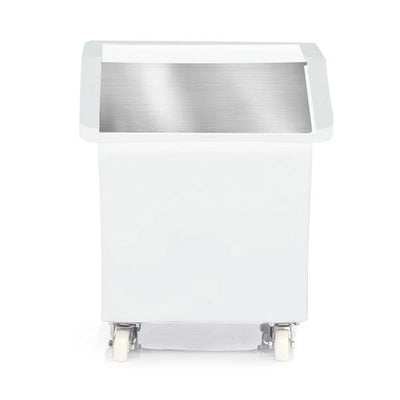 142 Litre Ingredients Trolley with Stainless Steel Flap Lid – Food Approved Mobile Storage Bin