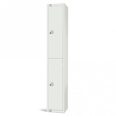 All White Steel Locker with Cam Key Lock, 450mm Depth