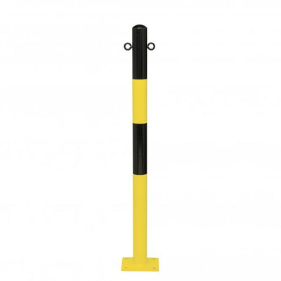 Barrier Parking Post 60mm Diameter Galvanised Steel with Chain Eyelets