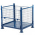 Collapsible Cage Pallet - Blue Steel Mesh Four-Piece Stacking Pallet Converter
