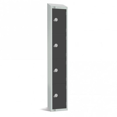 Coloured Steel Locker with Sloping Top and Cam Key Lock, 300 x 300mm