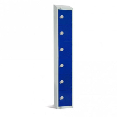 Coloured Steel Locker with Sloping Top and Cam Key Lock, 300 x 300mm