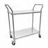 2 Shelf Stainless Steel Trolley 240kg – Grade 304, 460mm Depth