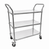 3 Shelf Stainless Steel Trolley, 240kg Capacity, Grade 304, 460mm Depth