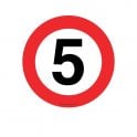 5MPH Speed Limit Floor Marker Graphic Sign – 430mm Diameter Slip Resistant Graphic
