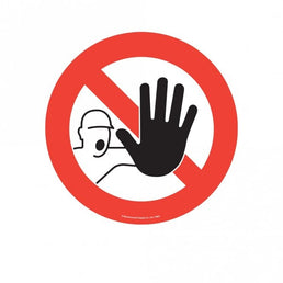 No Unauthorised Persons Floor Marker Sign – 430mm Diameter Graphic Safety Sign