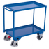 Heavy Duty Steel 2 Shelf Tray Trolley with Brake, 400kg Capacity