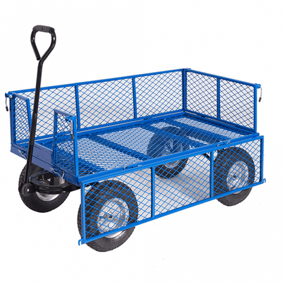 Industrial Mesh Base & Sides Turntable Platform Trolley, 1200 x 600mm, 400kg Capacity