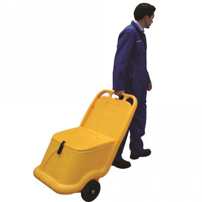 75kg Mobile Salt & Grit Bin Truck with Wheels & Handle – 590 x 435 x 1070mm