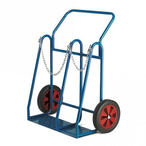 Oxygen & Propane Double Gas Empty Bottle Trolley - 200kg Capacity, 240mm & 410mm Cylinders