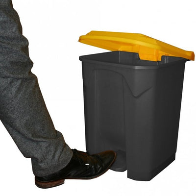 Plastic Pedal Bin with Coloured Lid – Hands-Free Recycling Waste Bin 30L, 50L & 80L