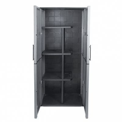 Free-Standing Plastic Utility Cupboard with Three Half Shelves, 1630 x 680 x 370mm