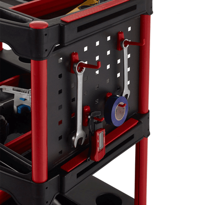 Plastic 3 Shelf Tray Trolley – 100kg Capacity – Workshop & Tool Cart