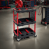 Plastic 3 Shelf Tray Trolley – 100kg Capacity – Workshop & Tool Cart