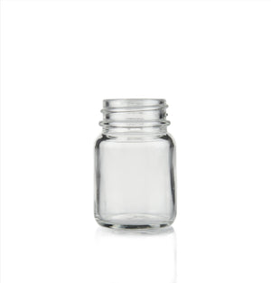 30ml White Flint Glass Powder Empty Jar, 33mm R3 Neck