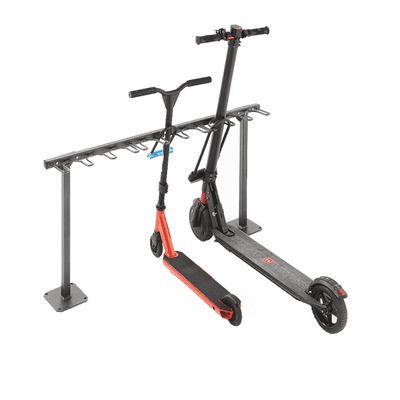 Free-Standing Scooter Rack - 9 Scooters, Steel Parking Stand