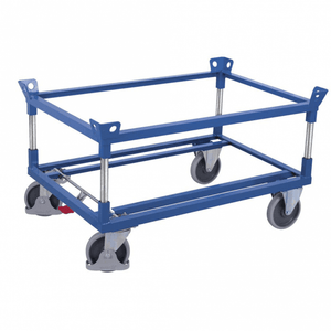 Steel Raised Height Standard UK Pallet Dolly with Brake – 500kg Capacity