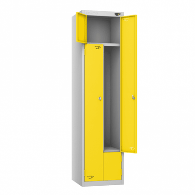 Z Twin Steel Locker with Cam - Key Lock - 450 x 450 x 1800mm